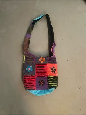 Boho Patchwork Floral Crossbody Bag in Multicolor